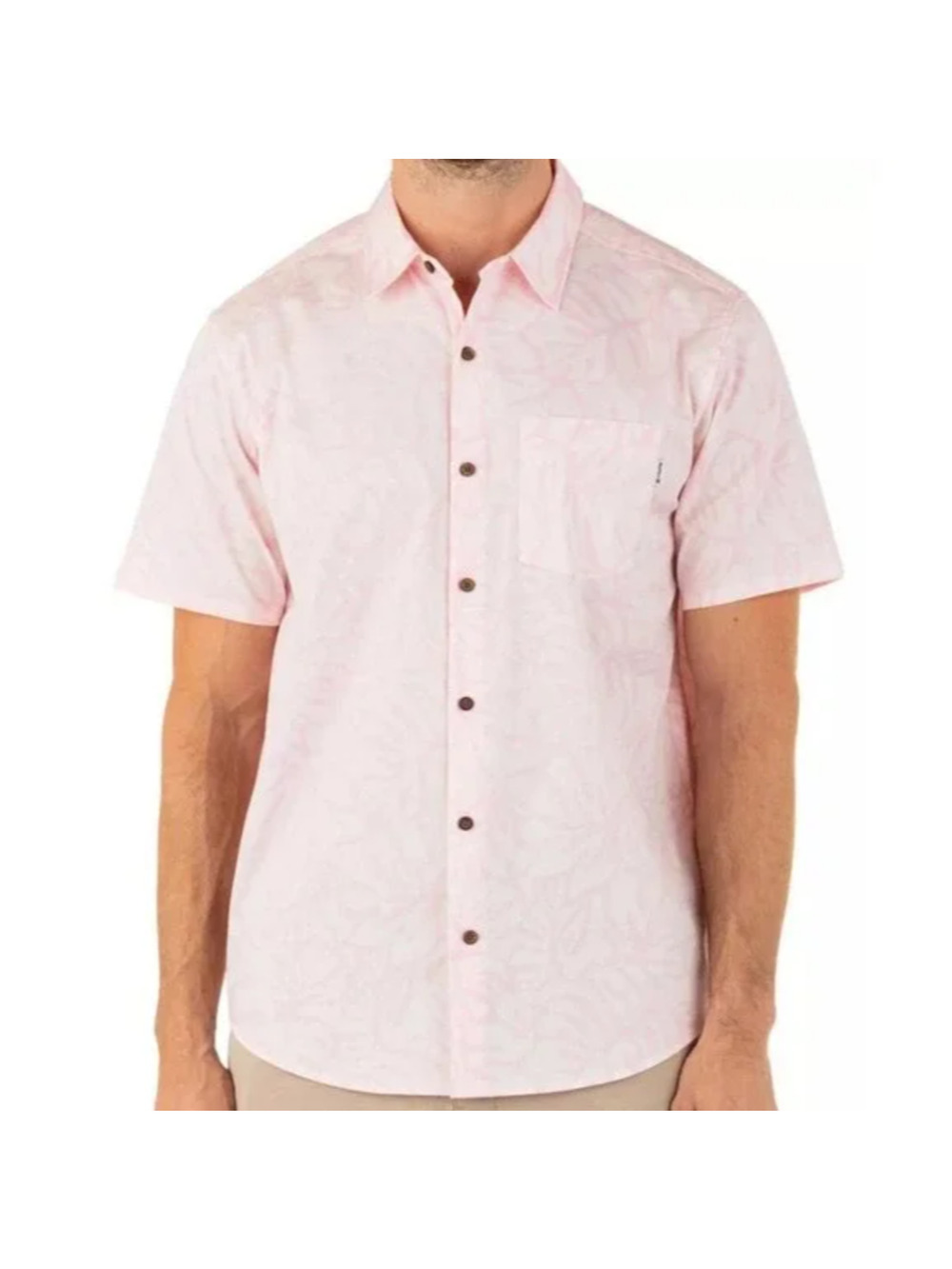 Hurley Men's Small Pink Floral One & Only Lido Short Sleeve Hawaiian Shirt O7-18